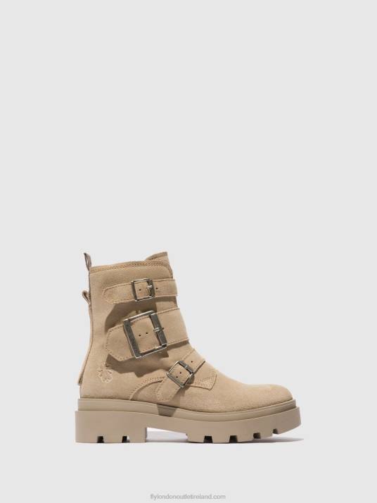 Buckle Ankle Boots JEDA817 Women V00W242 SUEDE CREME Fly London