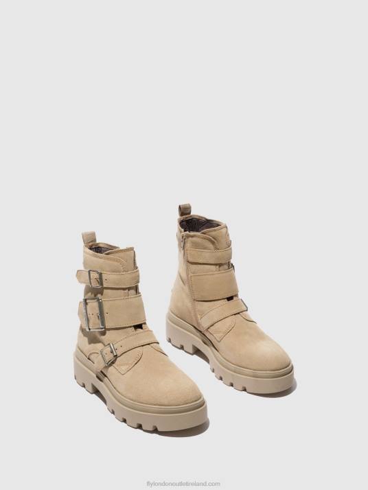 Buckle Ankle Boots JEDA817 Women V00W242 SUEDE CREME Fly London