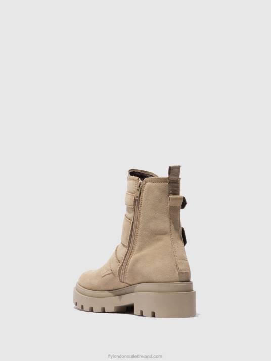 Buckle Ankle Boots JEDA817 Women V00W242 SUEDE CREME Fly London