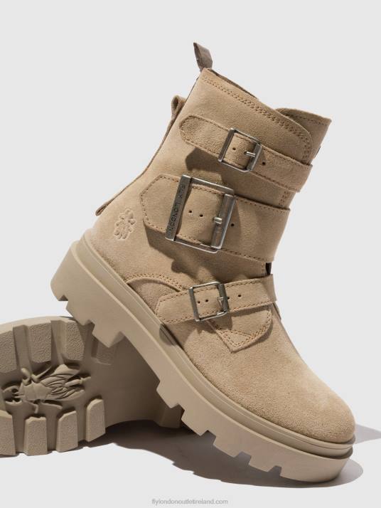 Buckle Ankle Boots JEDA817 Women V00W242 SUEDE CREME Fly London