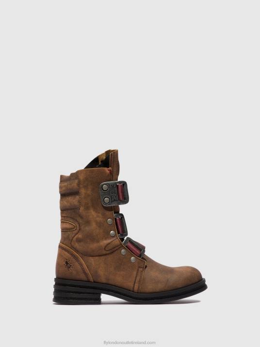 Buckle Ankle Boots KIFF682 Women V00W157 BROWN Fly London