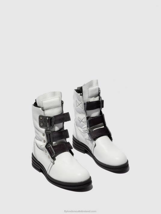 Buckle Ankle Boots KIFF682 Women V00W239 RIO WHITE Fly London