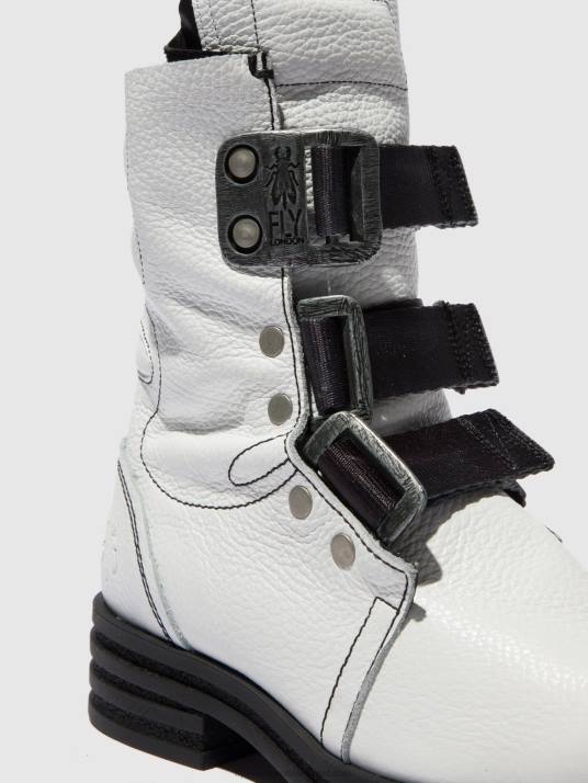 Buckle Ankle Boots KIFF682 Women V00W239 RIO WHITE Fly London