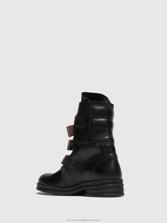 Buckle Ankle Boots KIFF682 Women V00W259 RUG BLACK Fly London