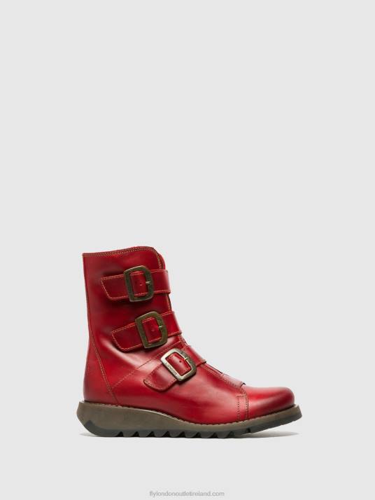 Buckle Ankle Boots SCOP110 Women V00W265 RED Fly London