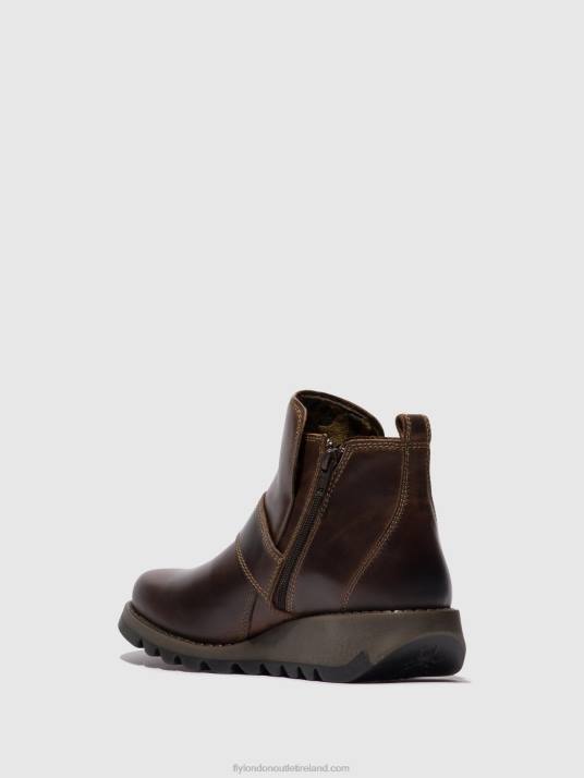 Buckle Ankle Boots SIAS812 Women V00W158 DK. BROWN Fly London