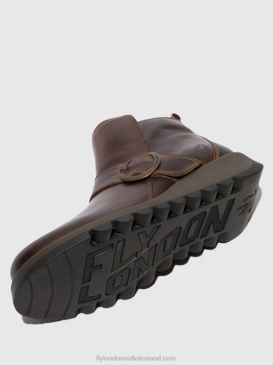 Buckle Ankle Boots SIAS812 Women V00W158 DK. BROWN Fly London
