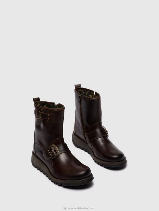 Buckle Ankle Boots SINO525 Women V00W266 DK.BROWN Fly London