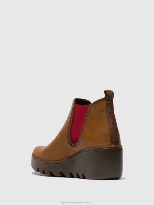 Chelsea Ankle Boots BYNE349 Women V00W152 CUOIO (RED ELASTIC) Fly London