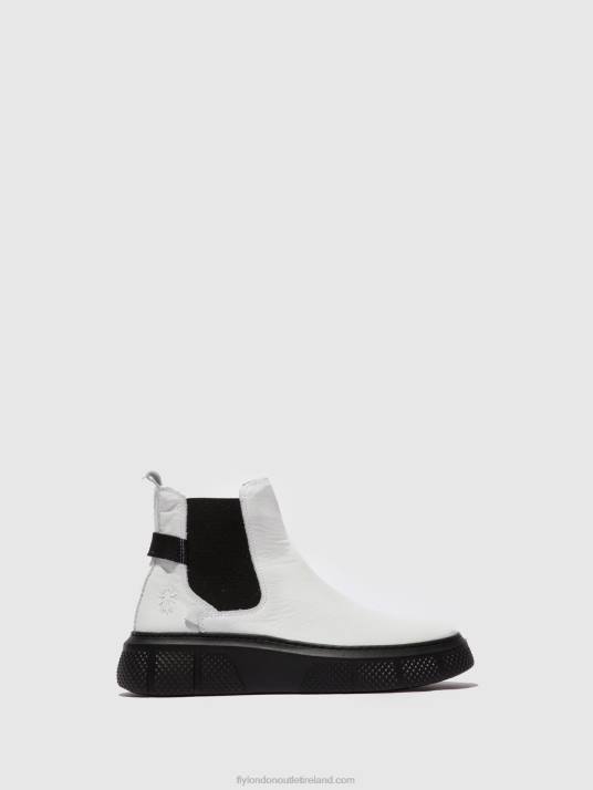 Chelsea Ankle Boots EBBE479 Women V00W169 DUBLIN WHITE (BLACK SOLE) Fly London