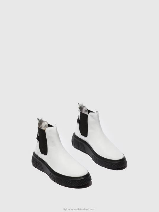 Chelsea Ankle Boots EBBE479 Women V00W169 DUBLIN WHITE (BLACK SOLE) Fly London