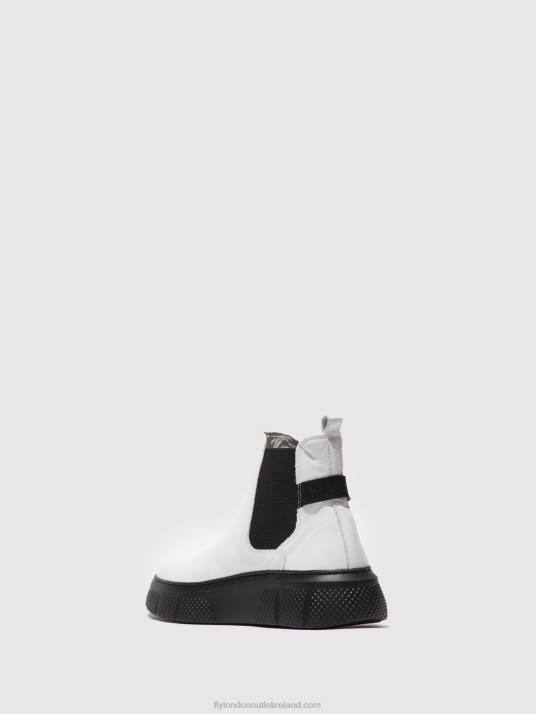 Chelsea Ankle Boots EBBE479 Women V00W169 DUBLIN WHITE (BLACK SOLE) Fly London