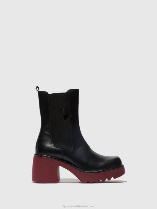 Chelsea Ankle Boots MOYA25 Women V00W129 BLACK (WINE SOLE) Fly London