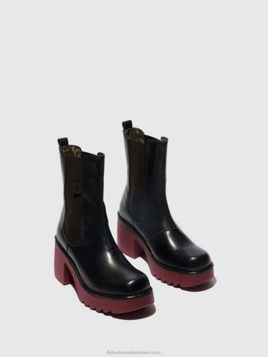 Chelsea Ankle Boots MOYA25 Women V00W129 BLACK (WINE SOLE) Fly London