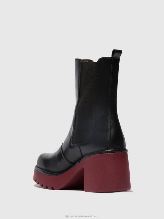 Chelsea Ankle Boots MOYA25 Women V00W129 BLACK (WINE SOLE) Fly London