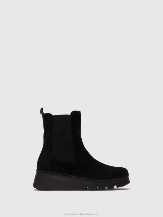 Chelsea Ankle Boots PATY405 Women V00W6 KID SUEDE BLACK Fly London