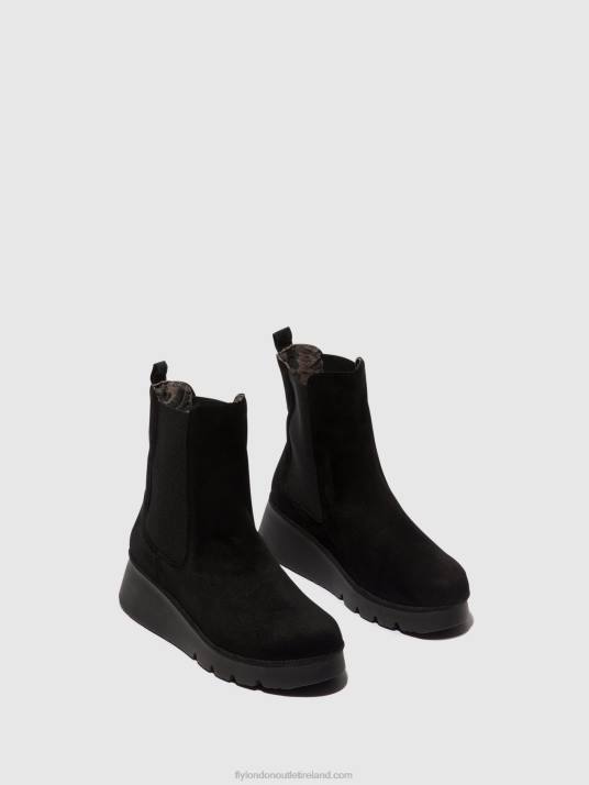 Chelsea Ankle Boots PATY405 Women V00W6 KID SUEDE BLACK Fly London