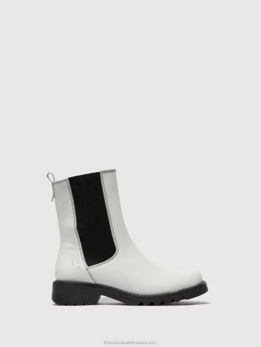 Chelsea Ankle Boots REIN795 Women V00W217 RUG OFFWHITE (BLACK) Fly London