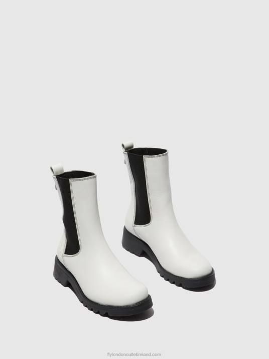 Chelsea Ankle Boots REIN795 Women V00W217 RUG OFFWHITE (BLACK) Fly London