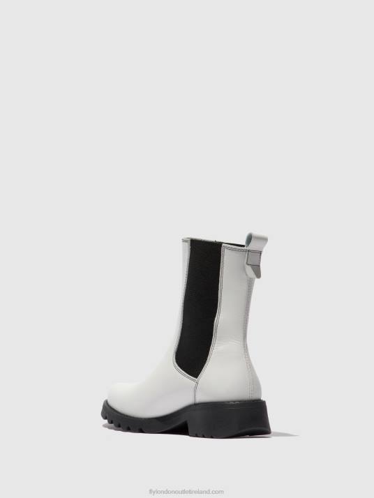 Chelsea Ankle Boots REIN795 Women V00W217 RUG OFFWHITE (BLACK) Fly London