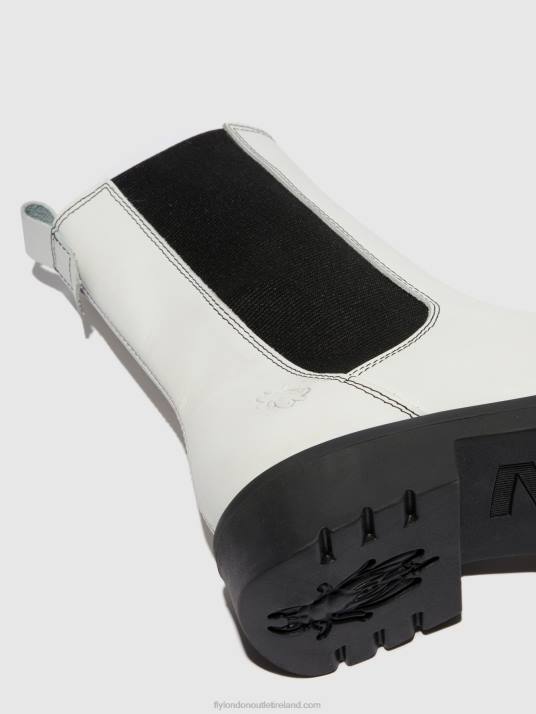 Chelsea Ankle Boots REIN795 Women V00W217 RUG OFFWHITE (BLACK) Fly London