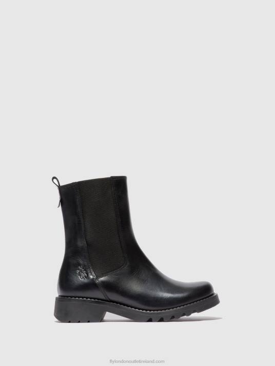 Chelsea Ankle Boots REIN795 Women V00W220 RUG BLACK(ALL BLACK) Fly London