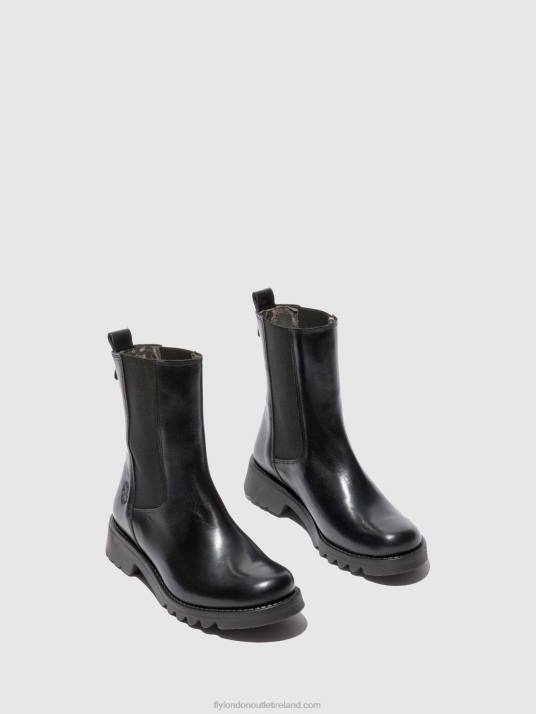 Chelsea Ankle Boots REIN795 Women V00W220 RUG BLACK(ALL BLACK) Fly London