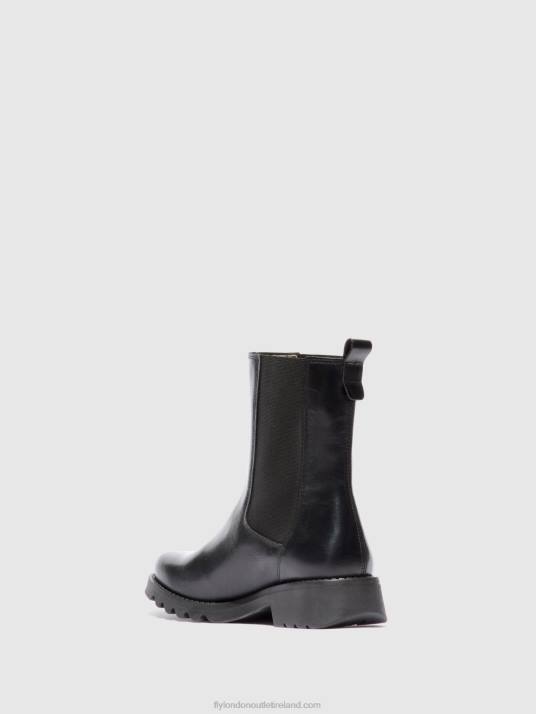 Chelsea Ankle Boots REIN795 Women V00W220 RUG BLACK(ALL BLACK) Fly London