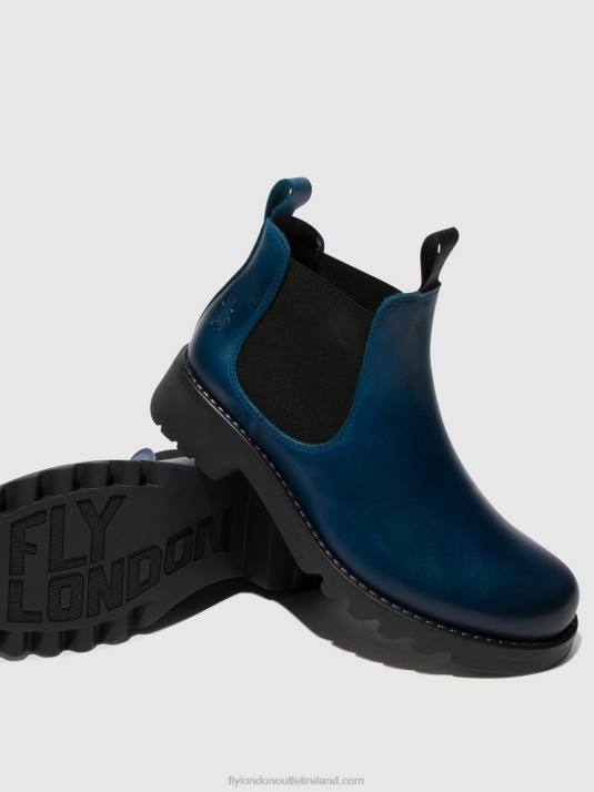 Chelsea Ankle Boots RIKA894 Women V00W123 ROYAL BLUE (BLACK SOLE) Fly London