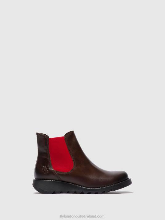 Chelsea Ankle Boots Women V00W170 SALV RUG DK. BROWN (RED ELASTIC) Fly London