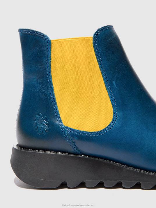 Chelsea Ankle Boots Women V00W214 SALV RUG ROYAL BLUE (MUSTARD ELASTIC) Fly London