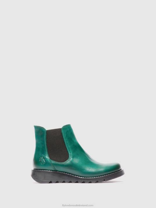 Chelsea Ankle Boots Women V00W215 SALV RUG SHAMROCK GREEN (BLACK ELASTIC) Fly London