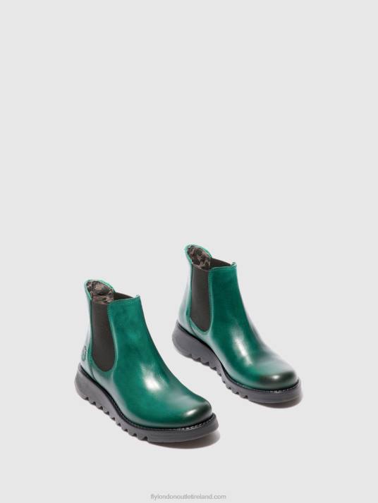 Chelsea Ankle Boots Women V00W215 SALV RUG SHAMROCK GREEN (BLACK ELASTIC) Fly London