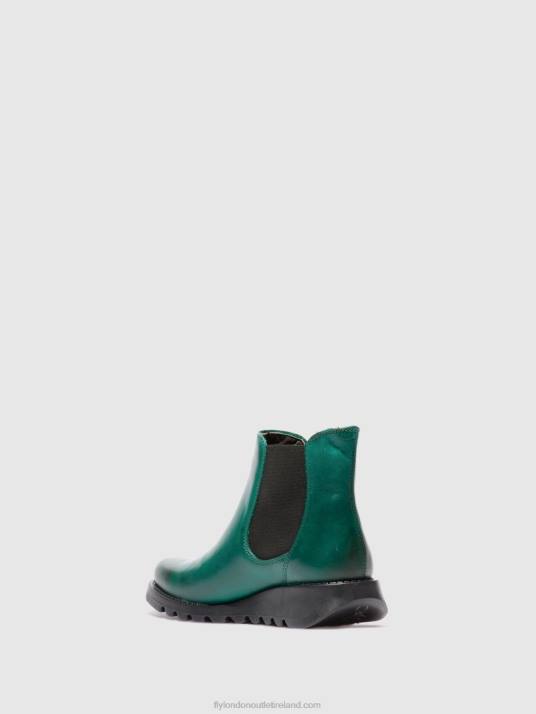 Chelsea Ankle Boots Women V00W215 SALV RUG SHAMROCK GREEN (BLACK ELASTIC) Fly London