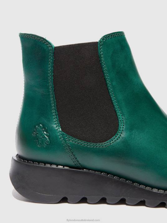 Chelsea Ankle Boots Women V00W215 SALV RUG SHAMROCK GREEN (BLACK ELASTIC) Fly London