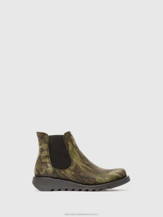 Chelsea Ankle Boots Women V00W218 SALV CAMOUFLAGE MILITARY GREEN Fly London