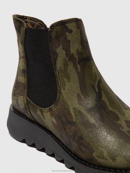 Chelsea Ankle Boots Women V00W218 SALV CAMOUFLAGE MILITARY GREEN Fly London