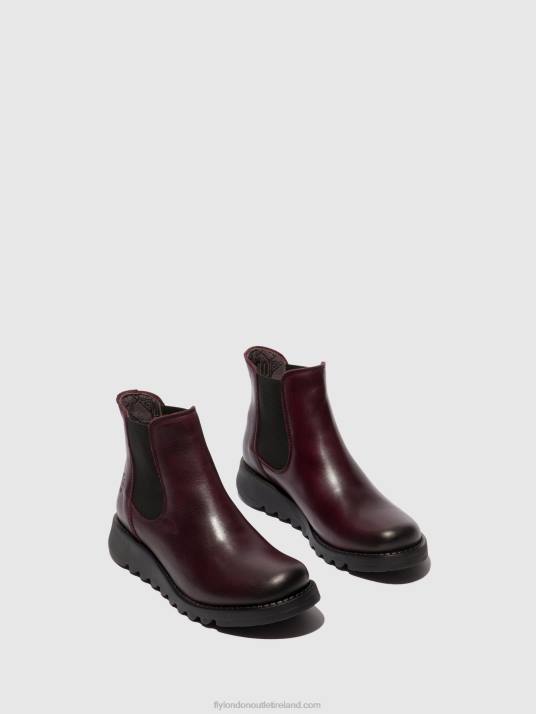 Chelsea Ankle Boots Women V00W21 SALV WINE (BLACK ELASTIC) Fly London