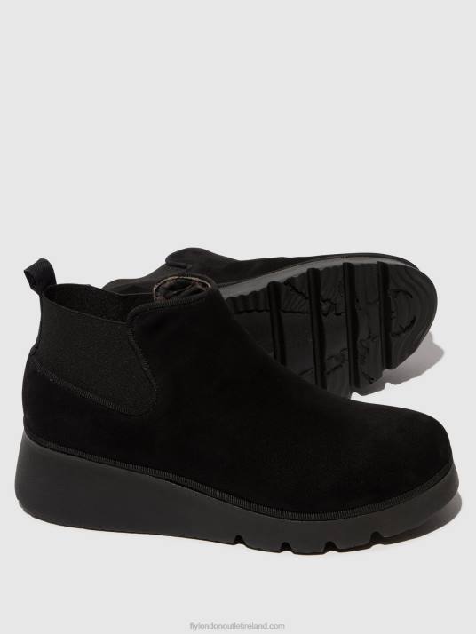Elasticated Ankle Boots PADA403 Women V00W10 KID SUEDE BLACK Fly London