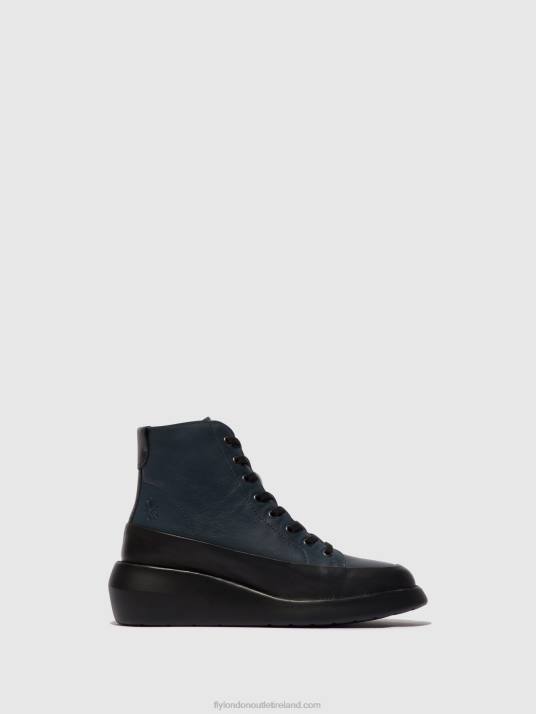 Lace-up Ankle Boots BOZE515 Women V00W106 BLACK/NAVY Fly London