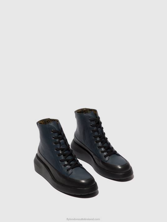 Lace-up Ankle Boots BOZE515 Women V00W106 BLACK/NAVY Fly London