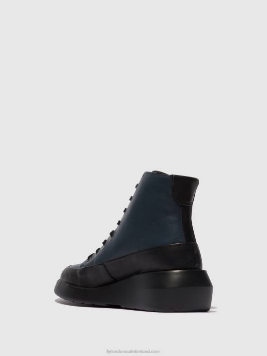 Lace-up Ankle Boots BOZE515 Women V00W106 BLACK/NAVY Fly London