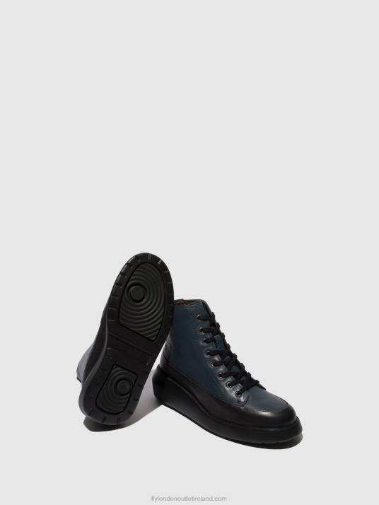 Lace-up Ankle Boots BOZE515 Women V00W106 BLACK/NAVY Fly London
