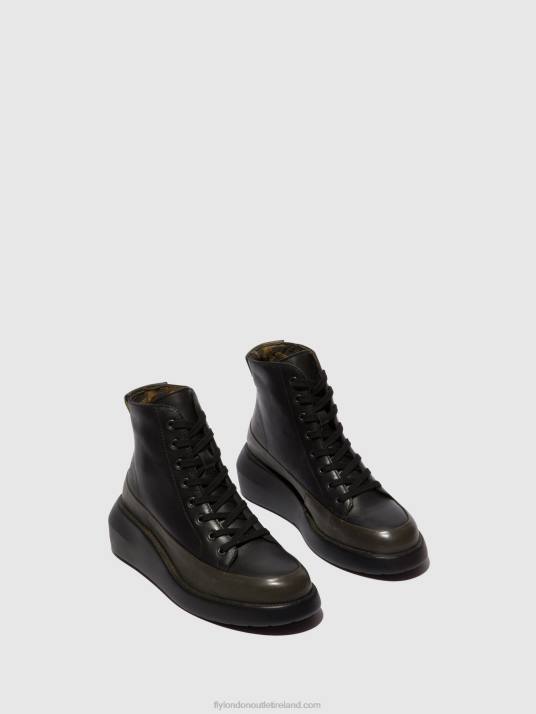 Lace-up Ankle Boots BOZE515 Women V00W107 DK.GREEN/BLACK Fly London