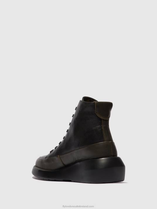 Lace-up Ankle Boots BOZE515 Women V00W107 DK.GREEN/BLACK Fly London