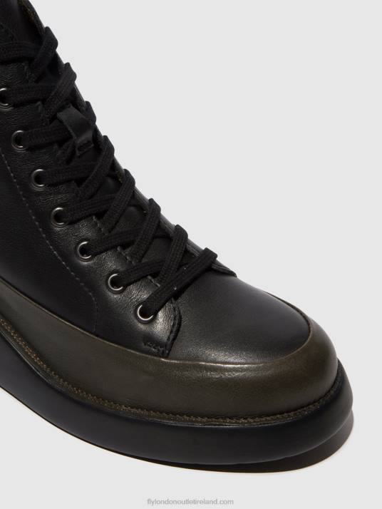 Lace-up Ankle Boots BOZE515 Women V00W107 DK.GREEN/BLACK Fly London