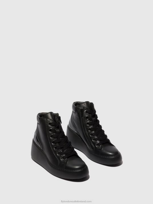 Lace-up Ankle Boots DICE468 Women V00W108 BLACK (BLACK SOLE) Fly London