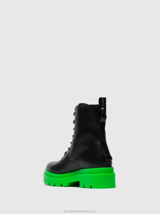 Lace-up Ankle Boots JACY881 Women V00W162 NAUSICA BLACK (GREEN SOLE) Fly London