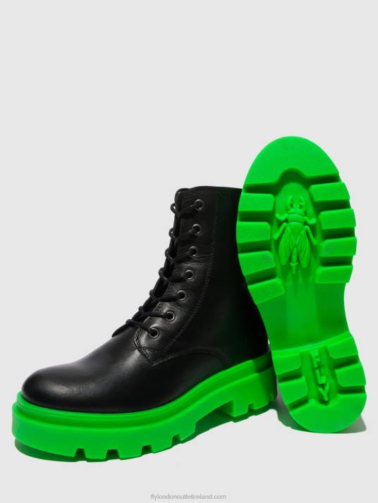 Lace-up Ankle Boots JACY881 Women V00W162 NAUSICA BLACK (GREEN SOLE) Fly London