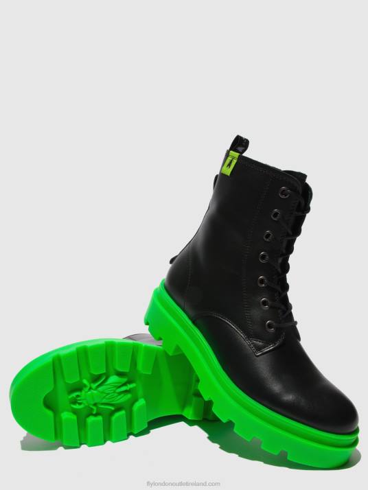 Lace-up Ankle Boots JACY881 Women V00W162 NAUSICA BLACK (GREEN SOLE) Fly London